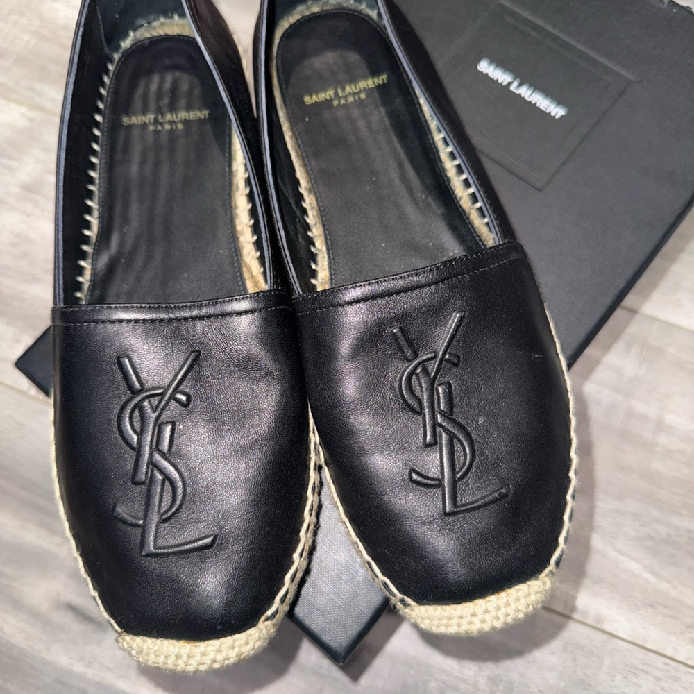 Saint Laurent Black Leather Loafers